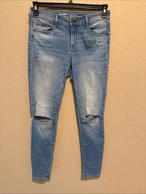 Old Navy Light Blue Skinny Distressed Rockstar Jeans - Women's